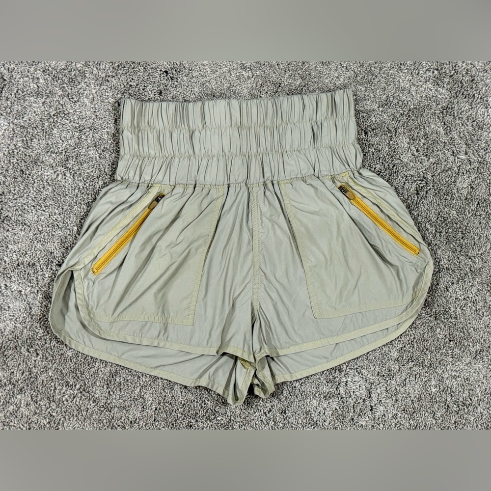 RARE COLOR-Free People-The Way Home Shorts-Sage Stone/yellow-Size Small